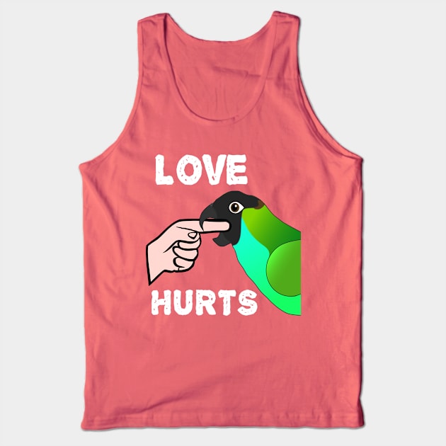 Love Hurts Nanday Conure Parrot Biting Tank Top by Einstein Parrot